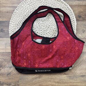American Girl Doll Red Print Doll Carrier Nylon Tote for 18" Dolls *READ*